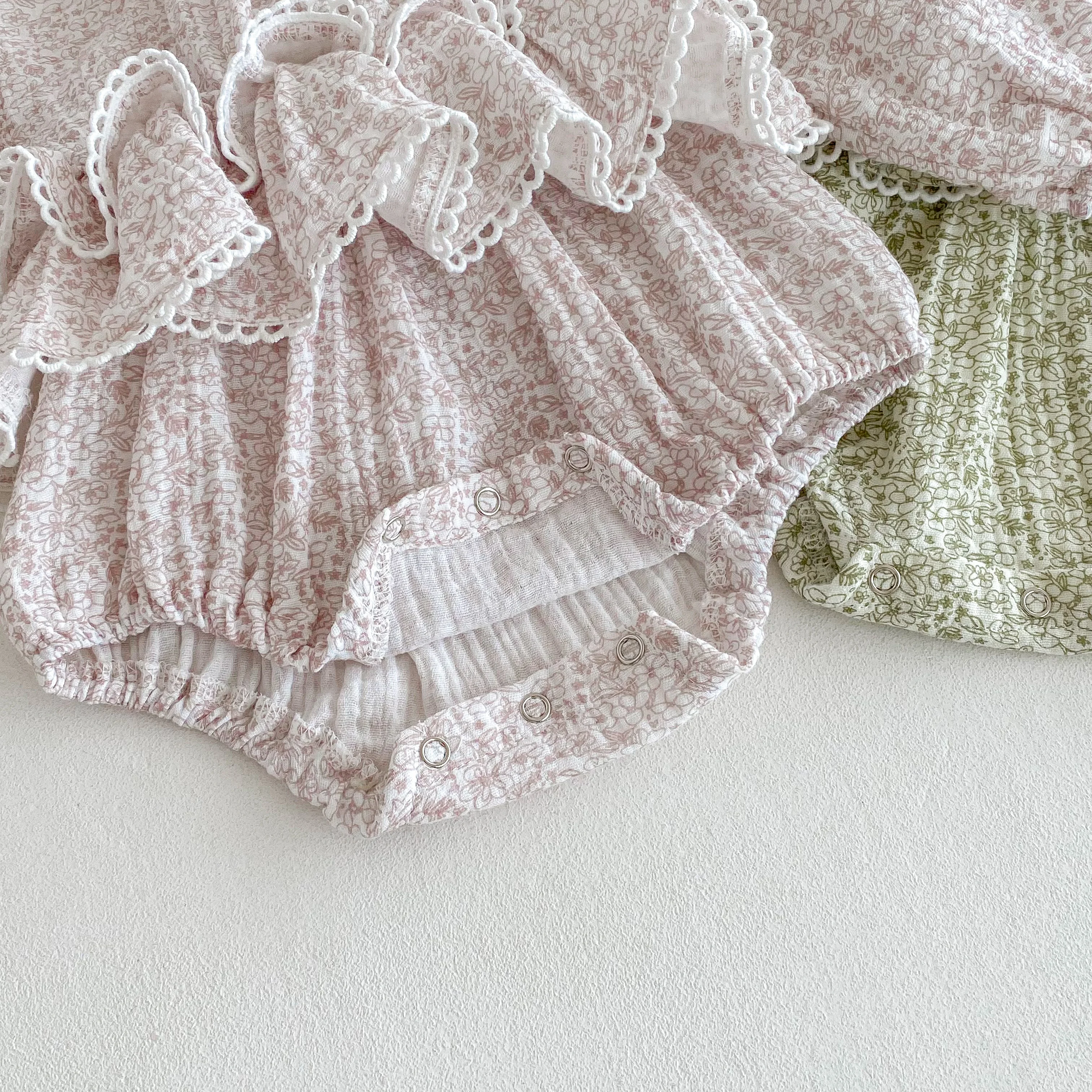 Sweet Newborn Baby Girls Double Layers Lace Romper Cozy Long Sleeve Tulle Baby Tutu Romper Dress for Toddler Girls Clothing 0-2Y