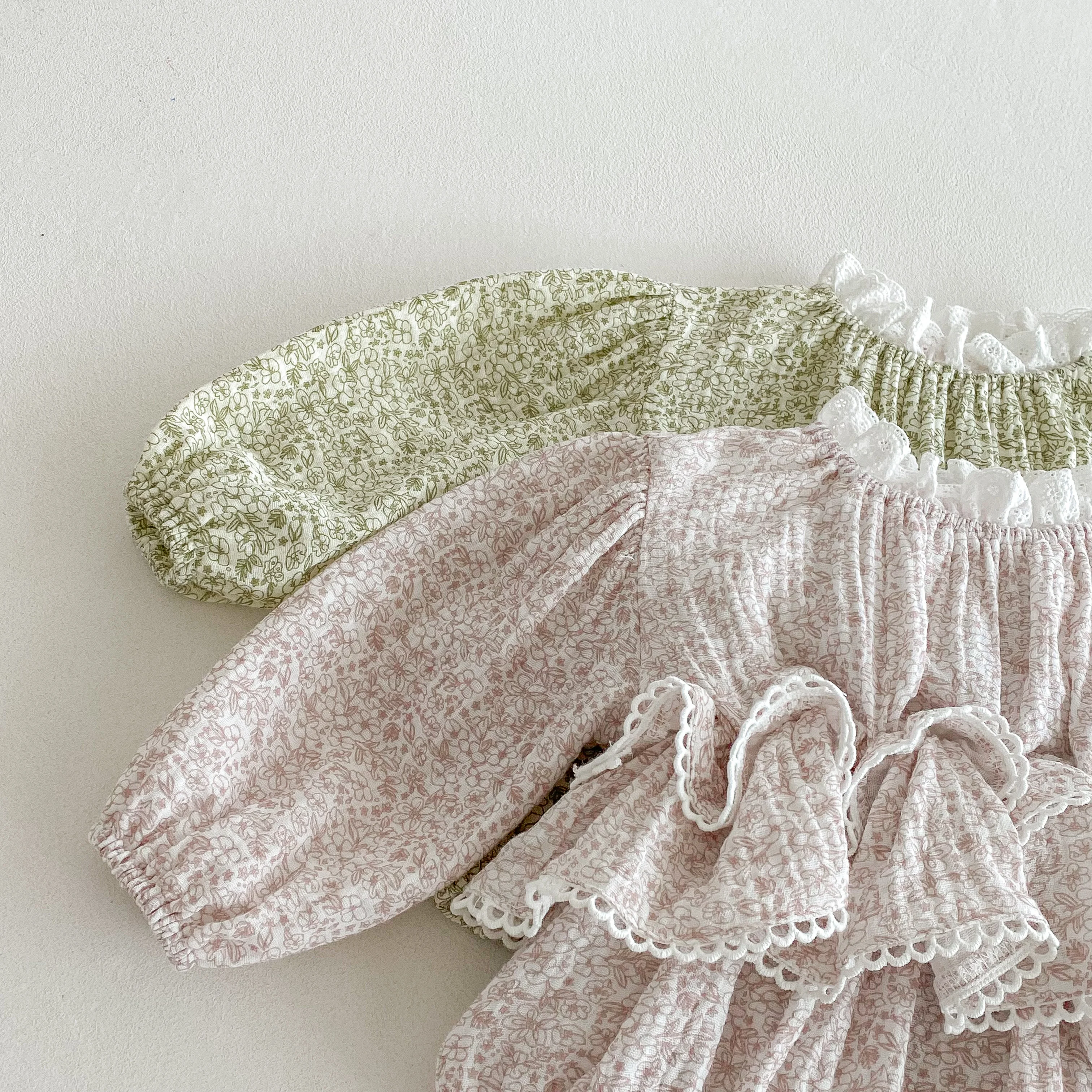 Sweet Newborn Baby Girls Double Layers Lace Romper Cozy Long Sleeve Tulle Baby Tutu Romper Dress for Toddler Girls Clothing 0-2Y