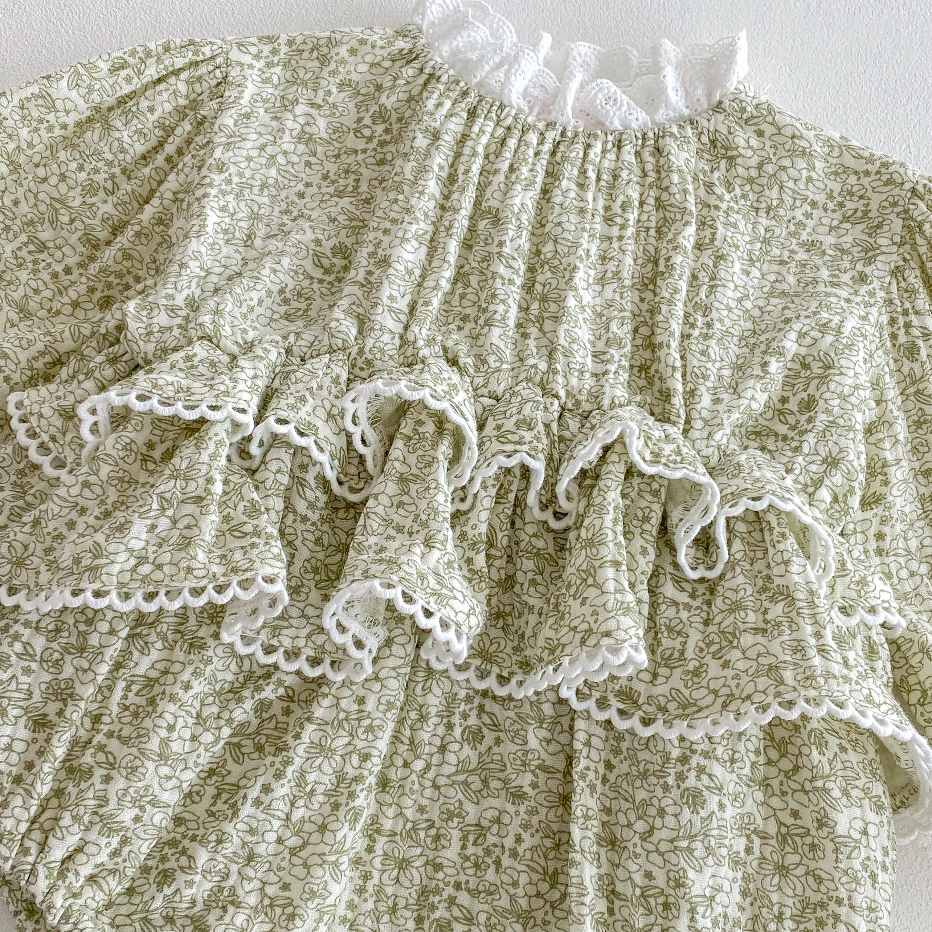 Sweet Newborn Baby Girls Double Layers Lace Romper Cozy Long Sleeve Tulle Baby Tutu Romper Dress for Toddler Girls Clothing 0-2Y