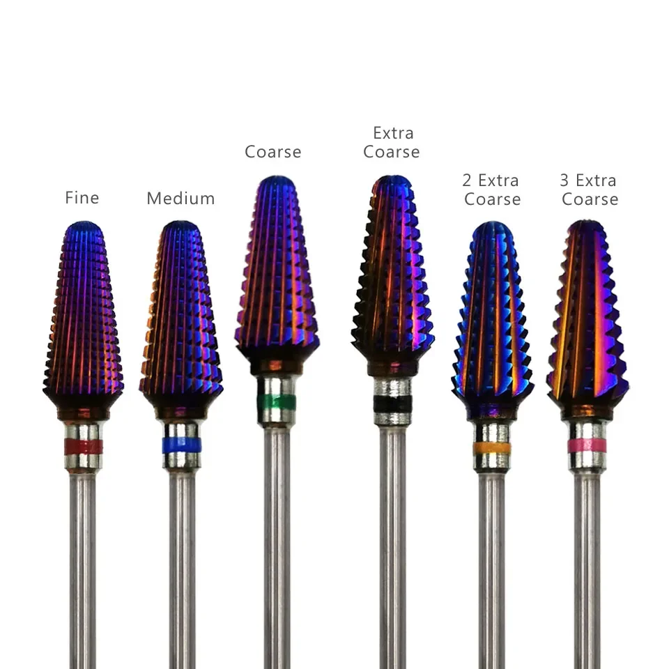 HYTOOS Purple Carbide Nail Drill Bits 3/32" Tornado Carbide Bit Milling Cutters For Manicure Pedicure Nails Accessories Tools