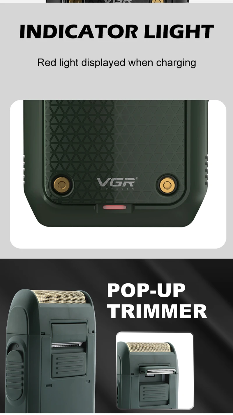 VGR 353 Razor Electric Shaver Professional Hair Trimmer Rechargeable Razors Portable Beard Trimmer Mini Hair Shaver for Men