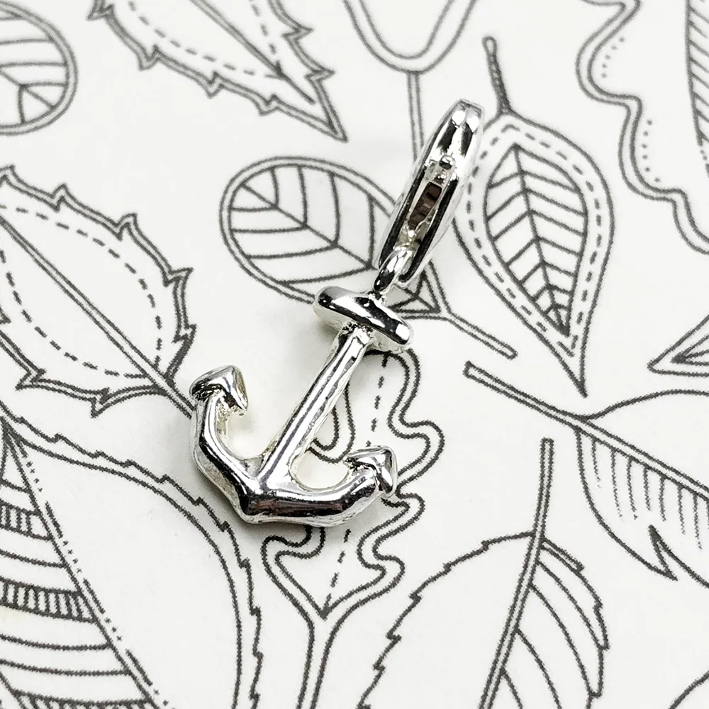 Anchor Dangle Charm Pendant Women Men 925 Sterling Silver Lucky Fashion Jewelry Accessories Party Trendy Gift