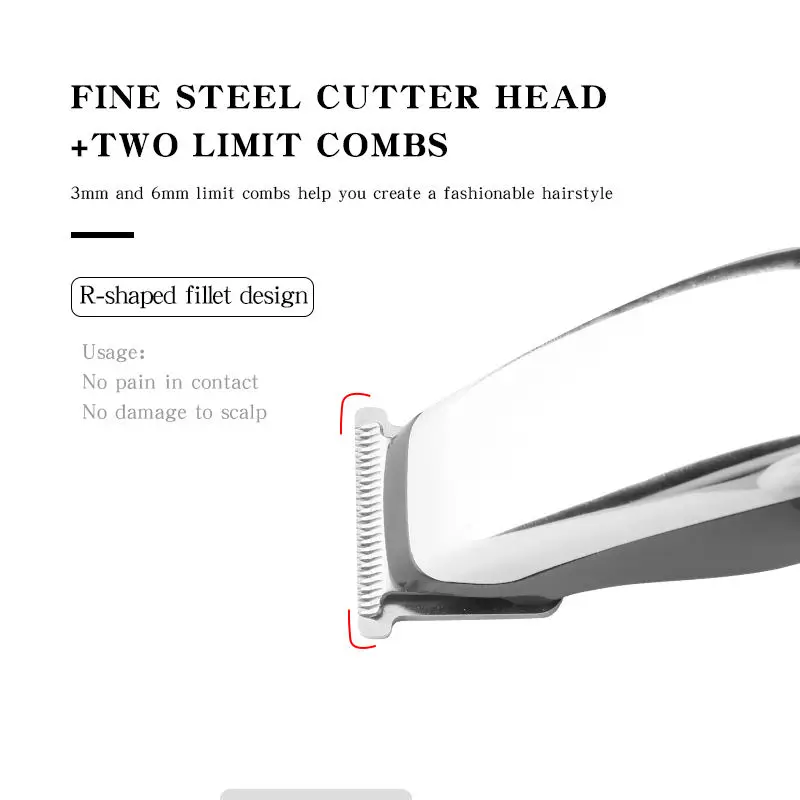 Kemei KM-666C Mini Hair Clipper Professional Beard Hair Trimmer Cutter Rechargeable Electric Hair Cutting Machine Hair Remover