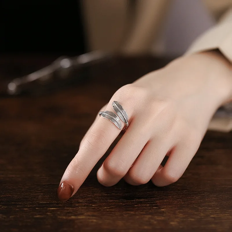 Buyee 925 Sterling Silver Big Ring Finger Excellent Peony Flower Open Ring for Woman Fashion Exaggeration Fine Jewelry Circle