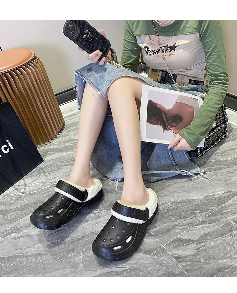EVA cave shoes winter padded men and women new thick bottom Baotou shoes cotton warm couple cotton slippers men and women