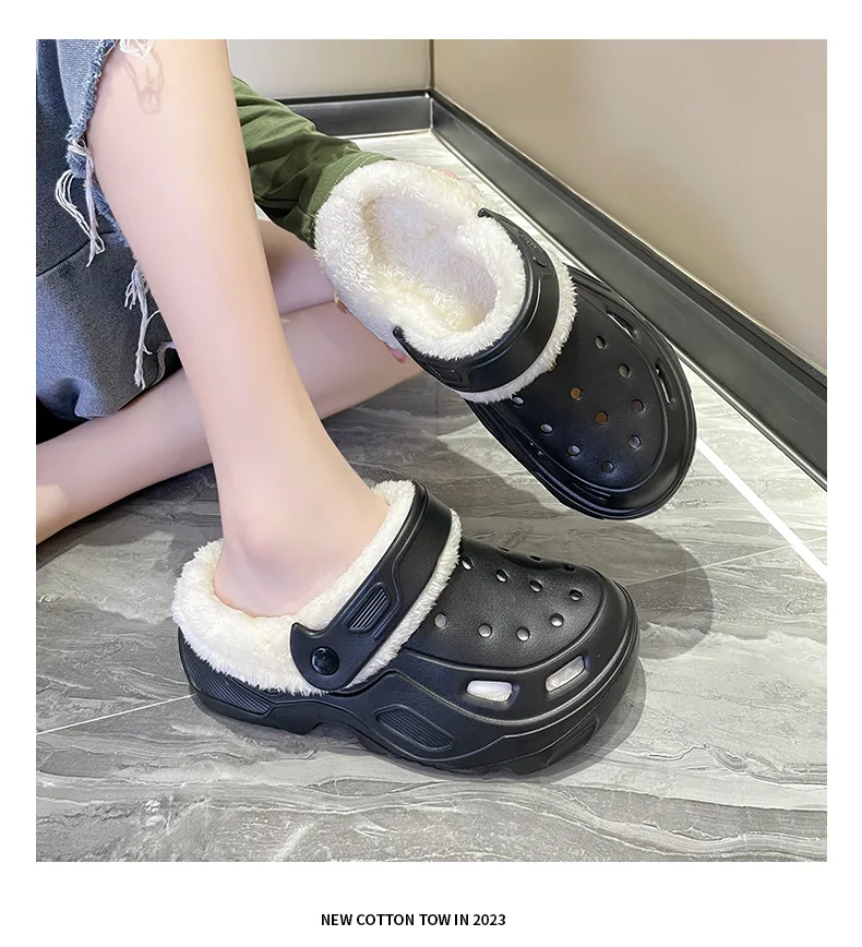 EVA cave shoes winter padded men and women new thick bottom Baotou shoes cotton warm couple cotton slippers men and women