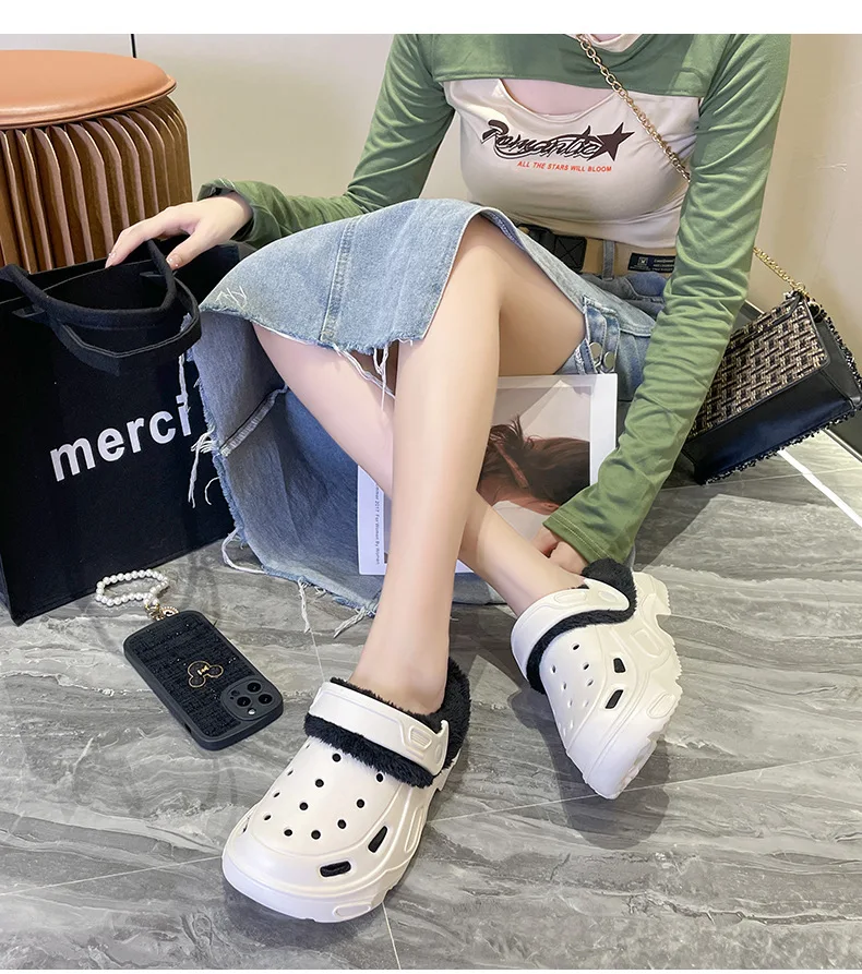 EVA cave shoes winter padded men and women new thick bottom Baotou shoes cotton warm couple cotton slippers men and women