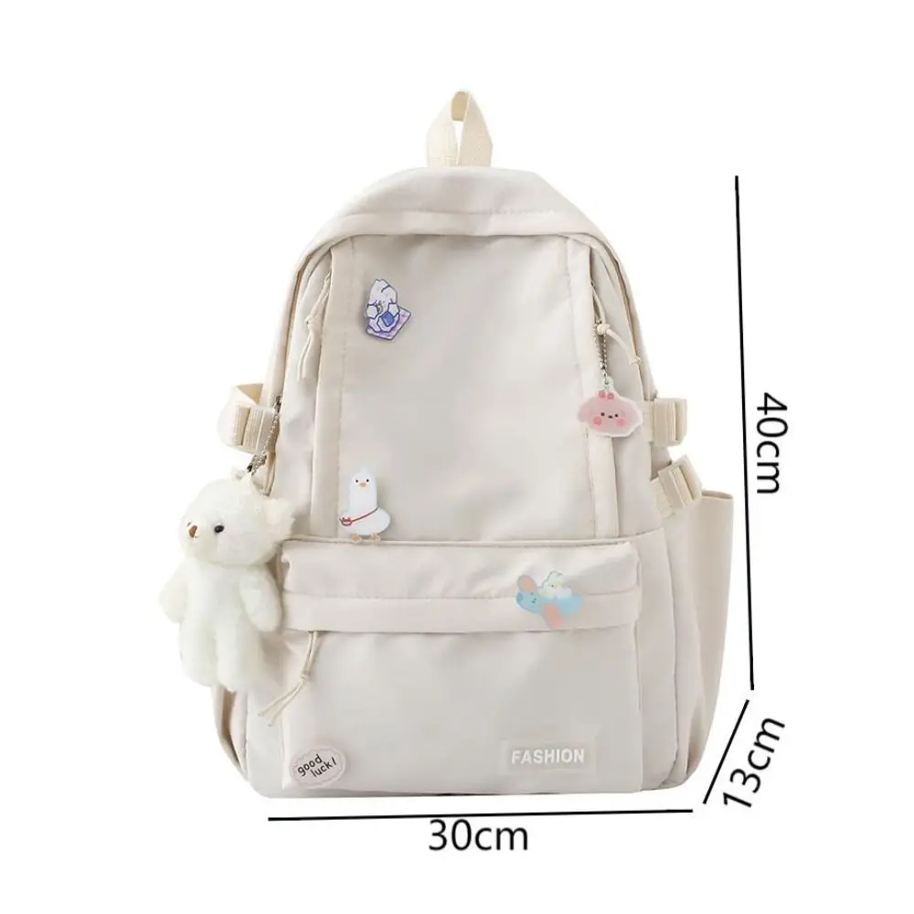 New Large Capacity School Bag Portable Solid Color Lightweight Backpack Adjustable Strap Canvas Travel Bag Unisex