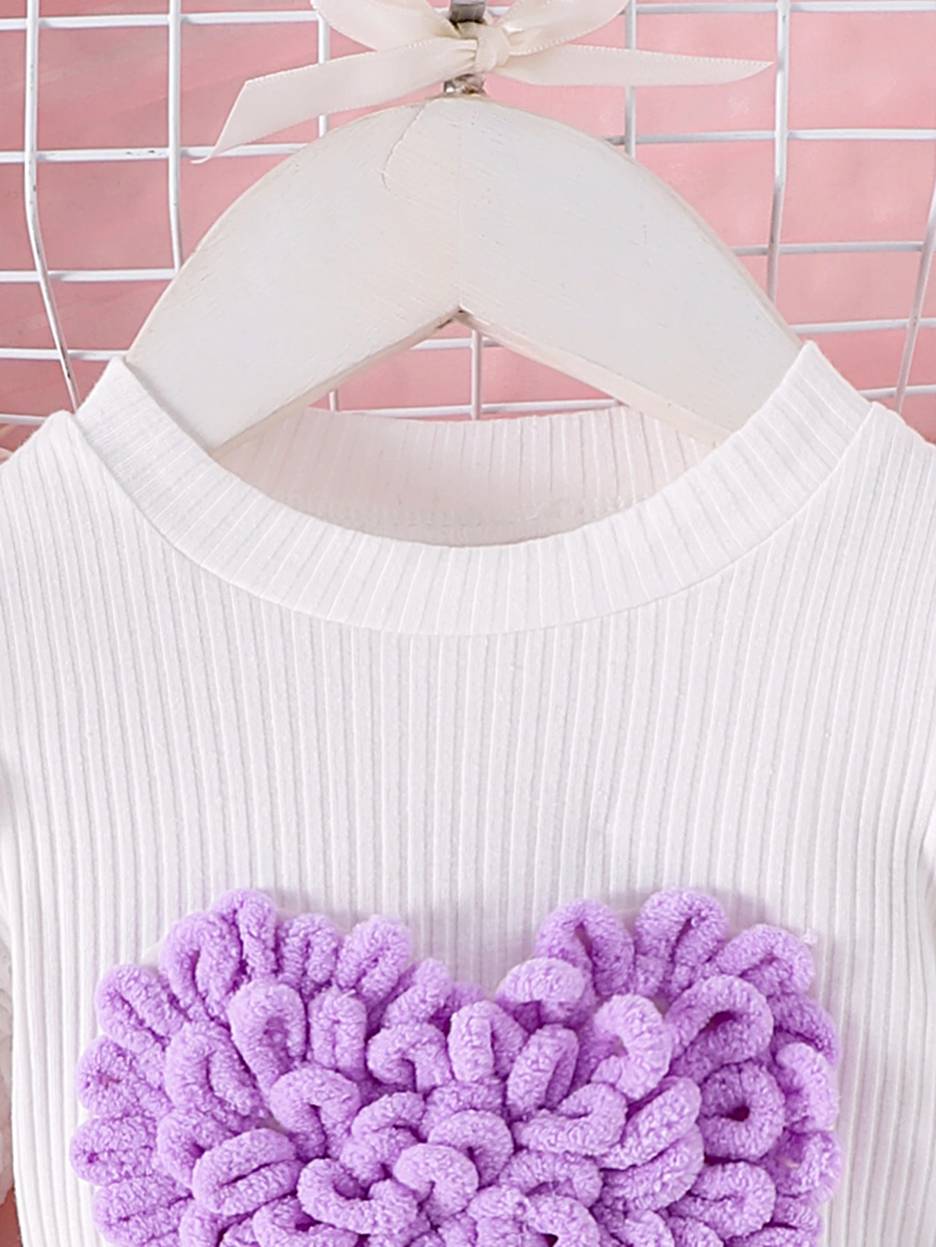 2PCS  Autumn New Style For Girls 1-3 Years Old, Comfortable And Sweet Bubble Sleeve Love Badge Top + Short Skirt Set