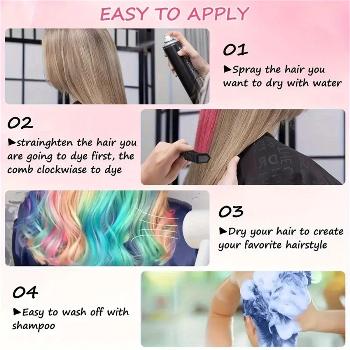 10 color portable Hair dye set Chalk Comb temporary washable hair dye