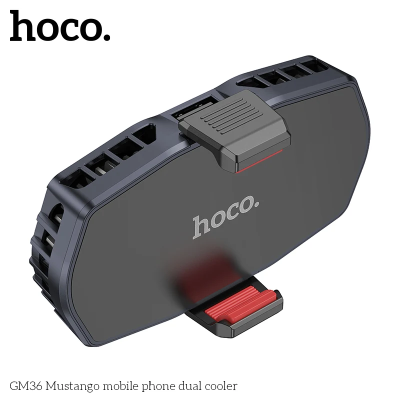HOCO GM36 Dual Fan For Phone Ice Cooling Universal Mobile Phone Cooler Long Lasting Stronger Cooling Air Fan Digital Display
