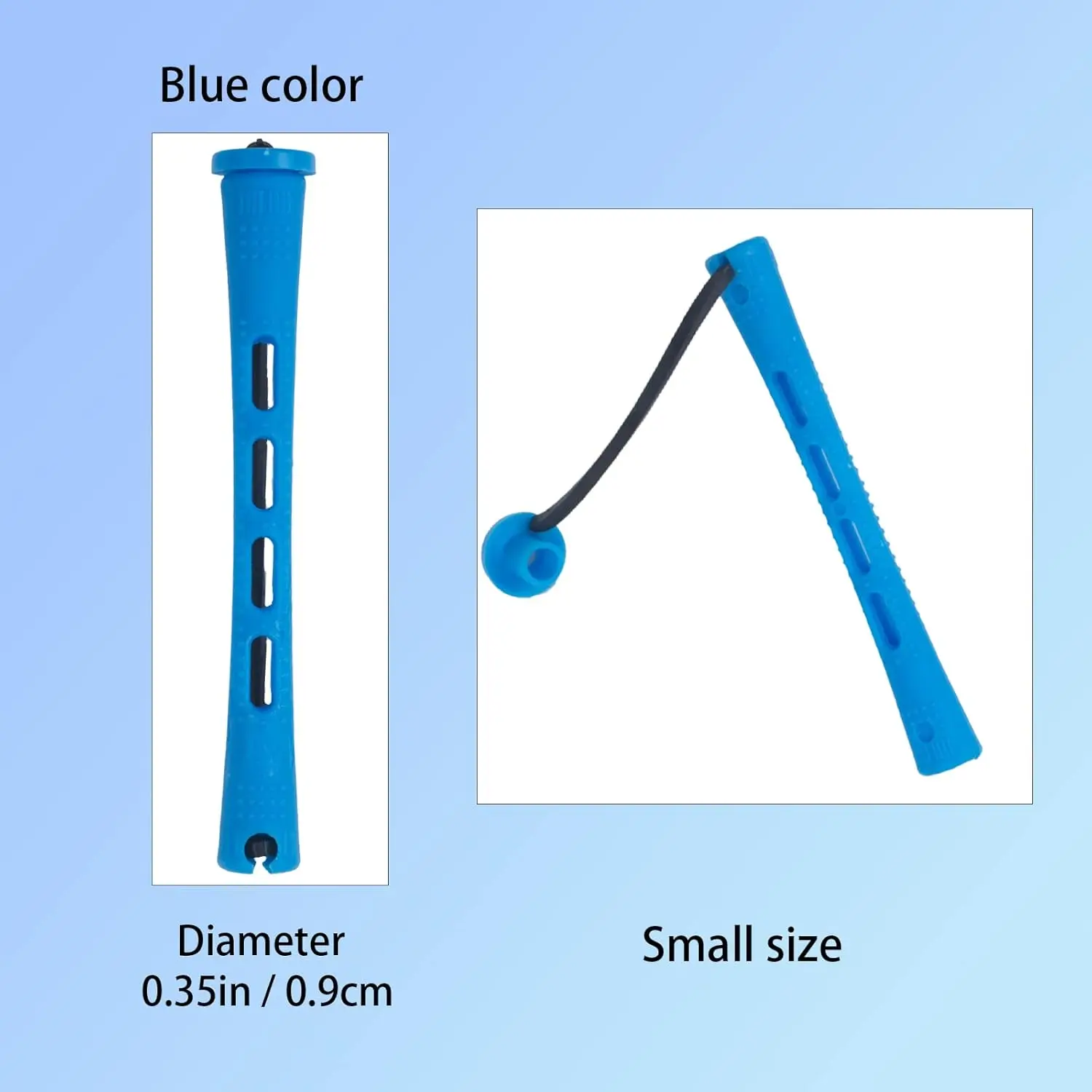 Perm Rods 60 pcs Small Size Hair Rollers for Natural Hair Long Short Hair Styling Tool Hair Curlers 0.35 inch Blue Color