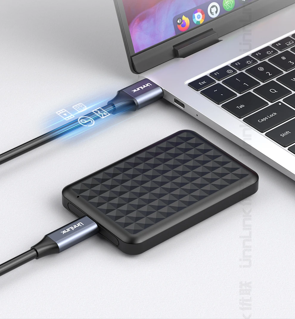Unnlink USB 3.2 10Gbps Type C Cable USB A to Type-C Data Transfer USB C SSD Hard Disk Wire 3A PD 65W Fast Charging