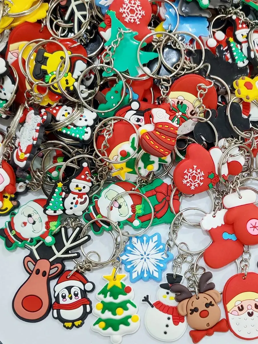 30/45Pcs (Mix) Random Style Christmas Gifts Keyring Ornament Purse Bag Accessories Keychain For Party Gift