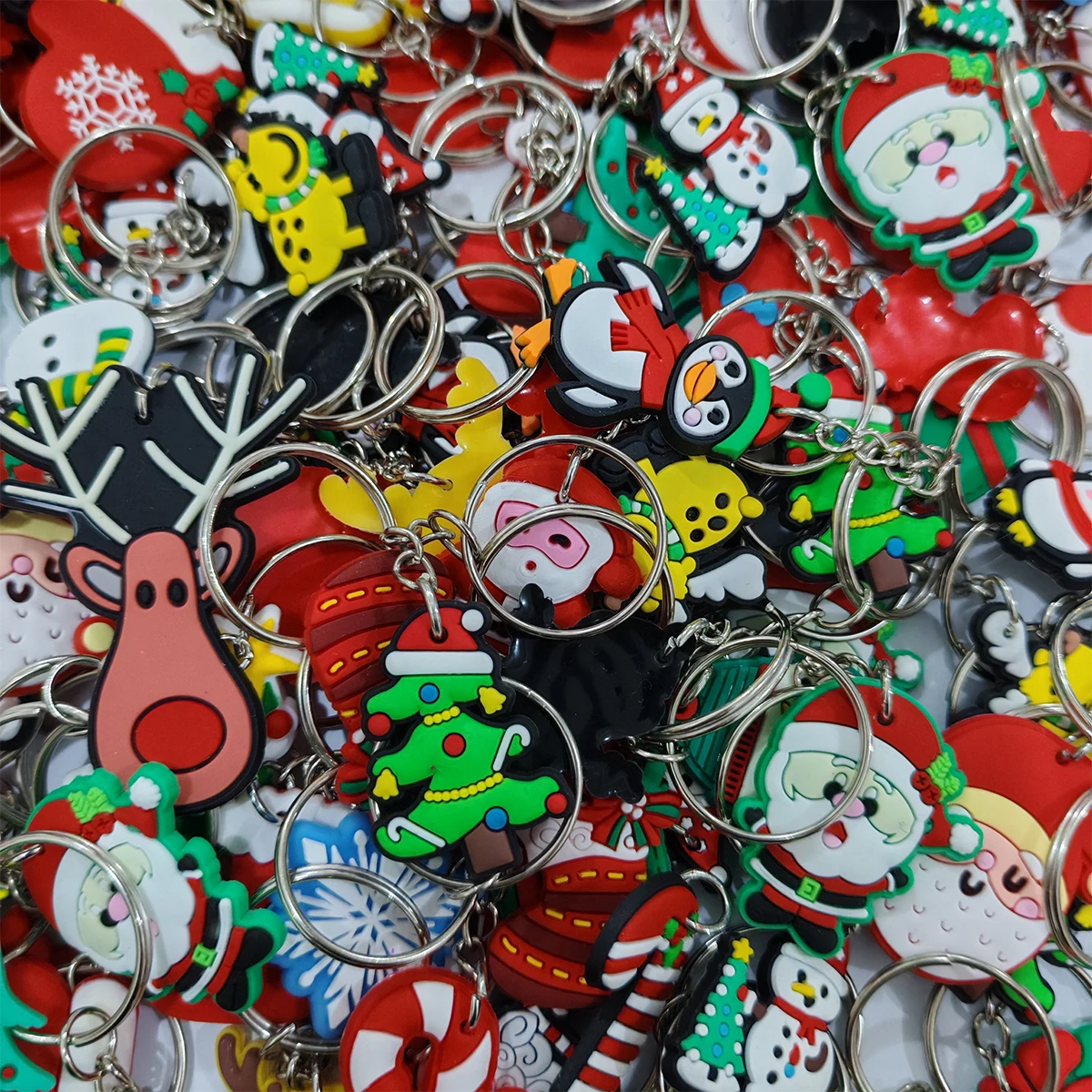 30/45Pcs (Mix) Random Style Christmas Gifts Keyring Ornament Purse Bag Accessories Keychain For Party Gift