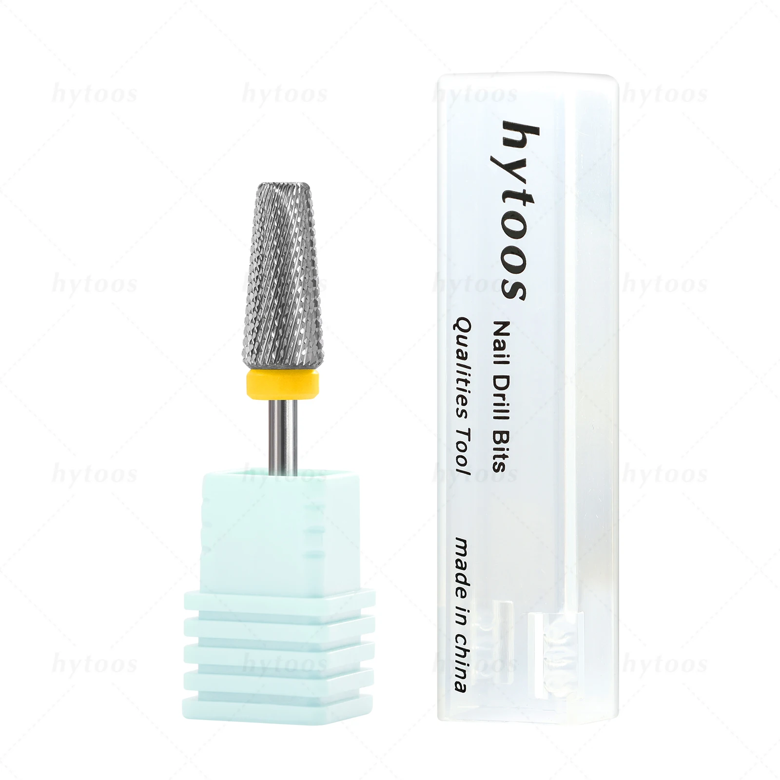 HYTOOS Tapered 5 in 1 Nail Drill Bit Cross Teeth Carbide Nail Bits Remove Gel Electric File Drills Machine Manicure Accessories