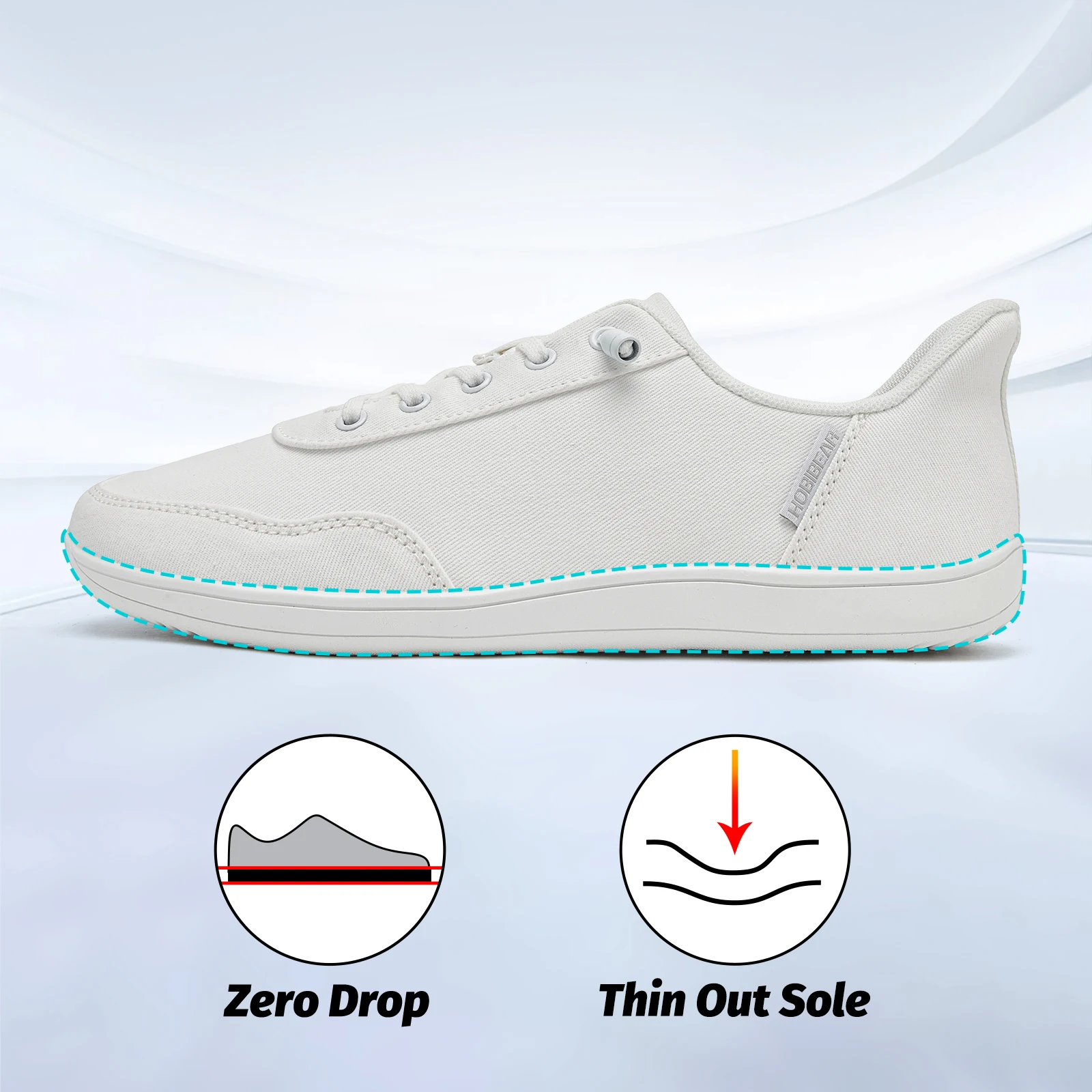 HOBIBEAR Unisex Barefoot Shoes for Men Women Wide Toe Adjustable Slip On Sneakers Minimalist Lightweight Walking Shoes
