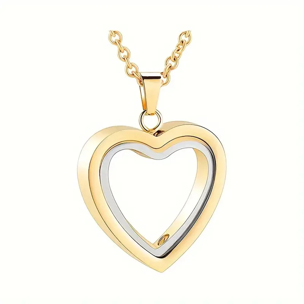 Glass Cremation Jewelry Necklace for Ashes Heart Memorial Lockets for Ashes Stainless Steel Keepsake Urn Ashes Pendants