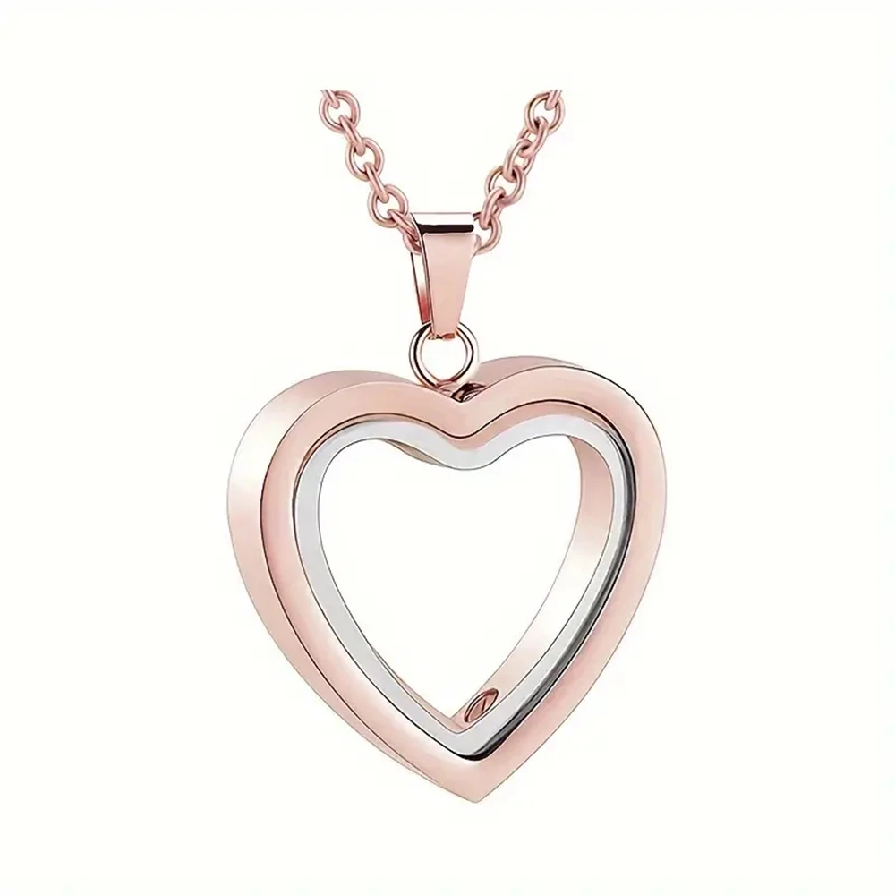 Glass Cremation Jewelry Necklace for Ashes Heart Memorial Lockets for Ashes Stainless Steel Keepsake Urn Ashes Pendants