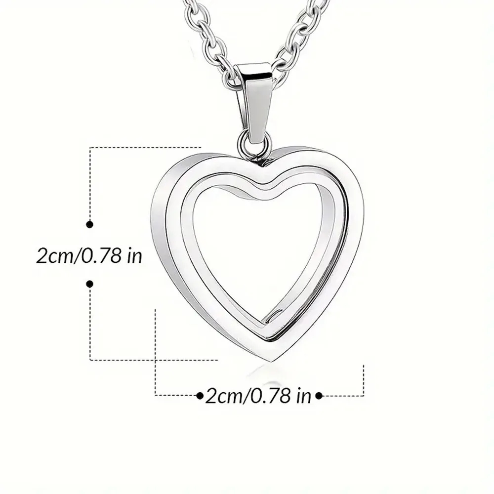 Glass Cremation Jewelry Necklace for Ashes Heart Memorial Lockets for Ashes Stainless Steel Keepsake Urn Ashes Pendants