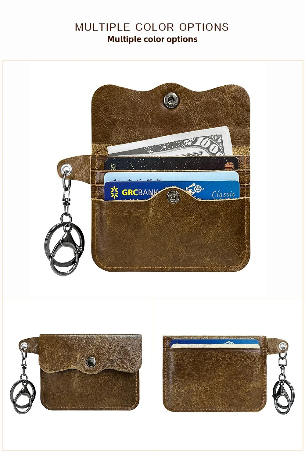 New Cow Leather Men's And Women's Card Bag Coin Purse Slim Credit Card ID Holder Wallet For Men and Women Pocket