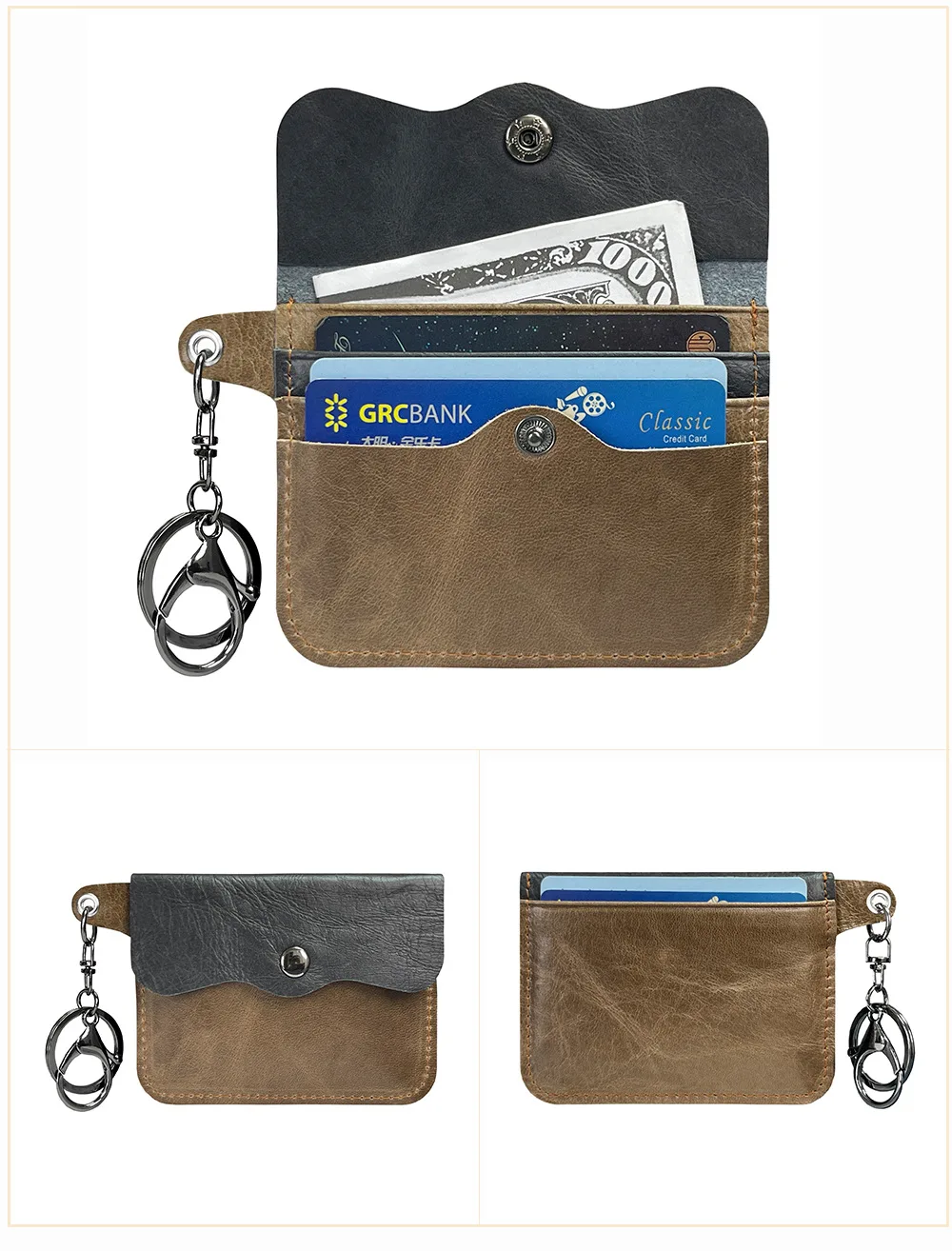 New Cow Leather Men's And Women's Card Bag Coin Purse Slim Credit Card ID Holder Wallet For Men and Women Pocket