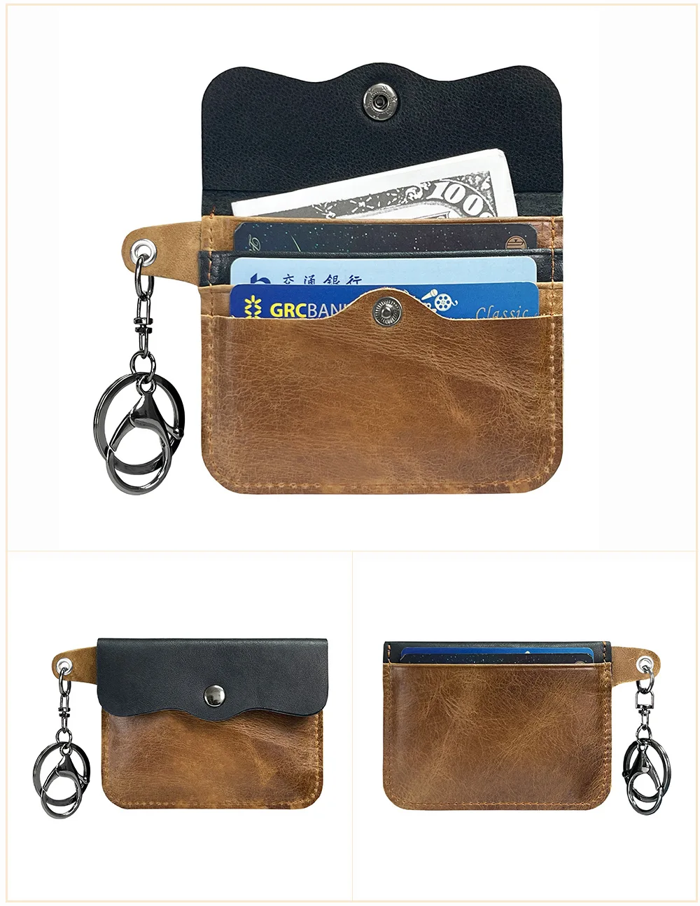 New Cow Leather Men's And Women's Card Bag Coin Purse Slim Credit Card ID Holder Wallet For Men and Women Pocket