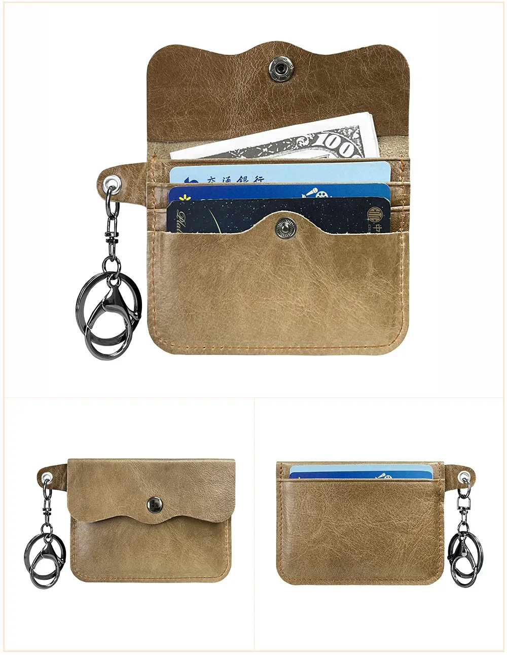New Cow Leather Men's And Women's Card Bag Coin Purse Slim Credit Card ID Holder Wallet For Men and Women Pocket