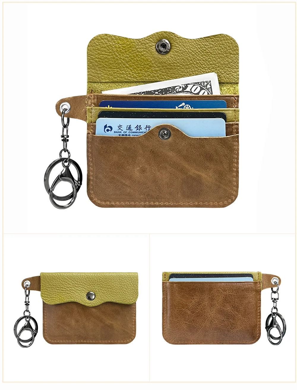 New Cow Leather Men's And Women's Card Bag Coin Purse Slim Credit Card ID Holder Wallet For Men and Women Pocket