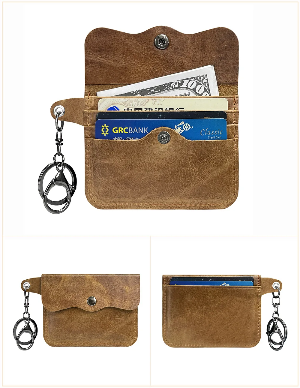 New Cow Leather Men's And Women's Card Bag Coin Purse Slim Credit Card ID Holder Wallet For Men and Women Pocket