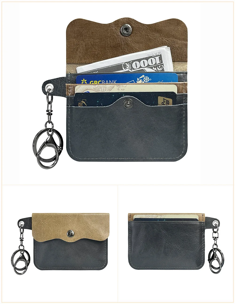 New Cow Leather Men's And Women's Card Bag Coin Purse Slim Credit Card ID Holder Wallet For Men and Women Pocket