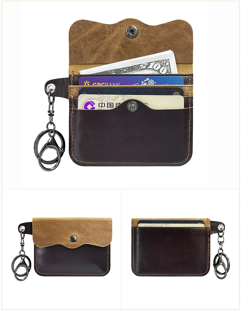 New Cow Leather Men's And Women's Card Bag Coin Purse Slim Credit Card ID Holder Wallet For Men and Women Pocket