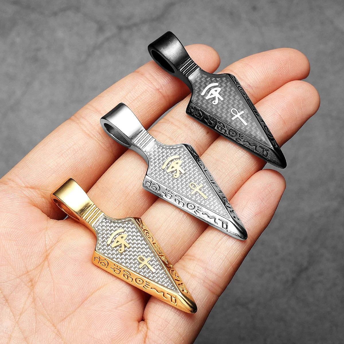 Eye of Horus Spearhead Men Necklaces With Pendant Stainless Steel Jewelry For Male Women Punk HipHop Accessories Gifts Wholesale