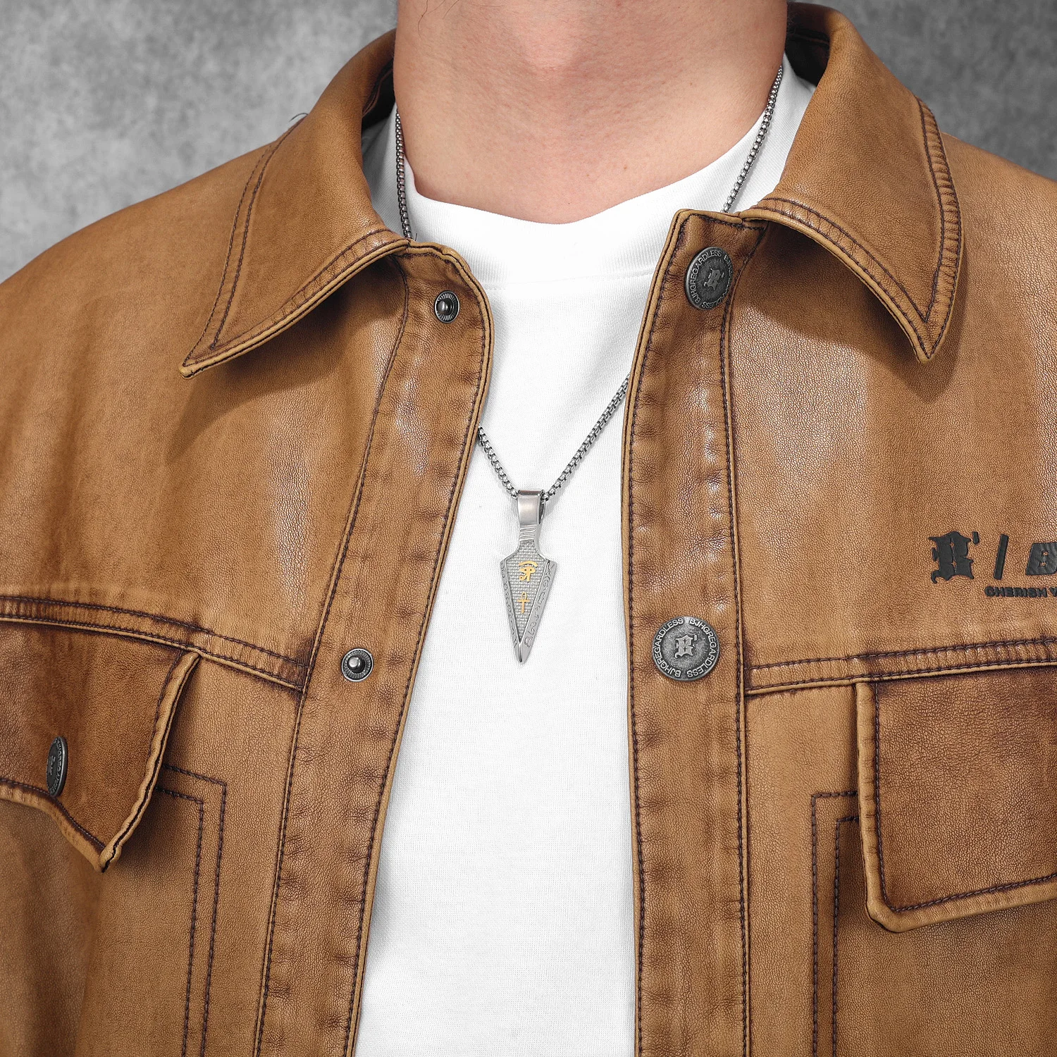 Eye of Horus Spearhead Men Necklaces With Pendant Stainless Steel Jewelry For Male Women Punk HipHop Accessories Gifts Wholesale