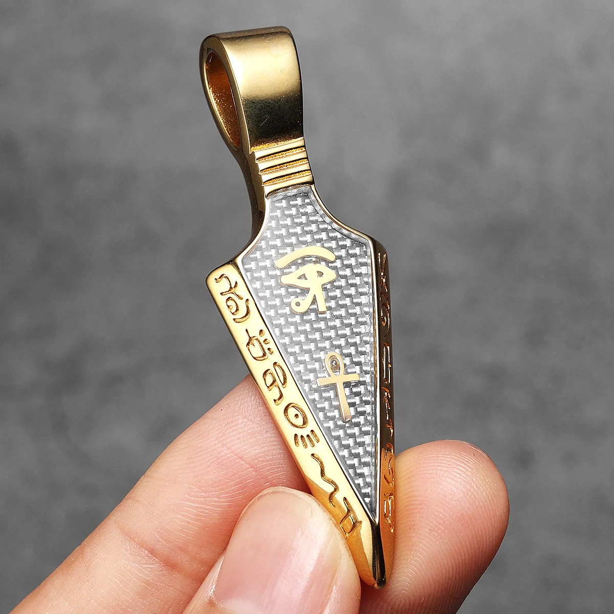 Eye of Horus Spearhead Men Necklaces With Pendant Stainless Steel Jewelry For Male Women Punk HipHop Accessories Gifts Wholesale
