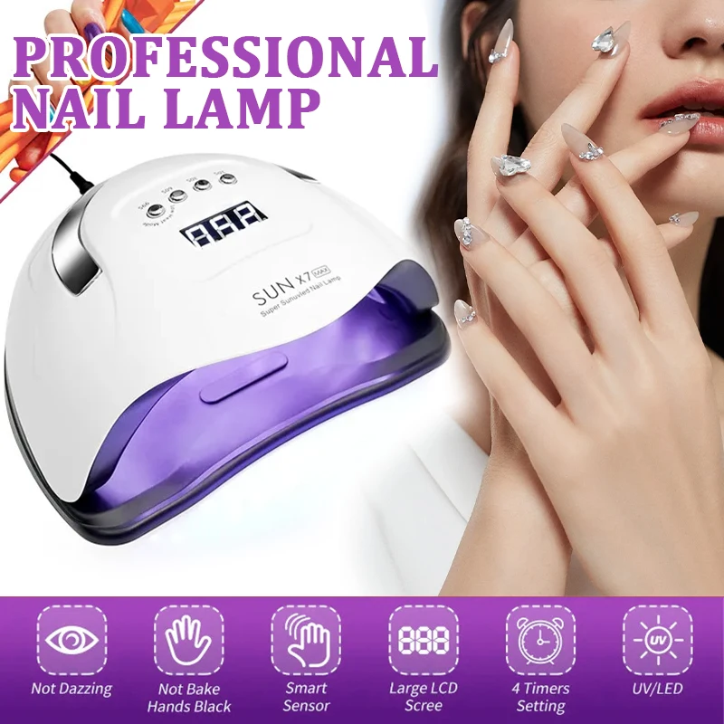 DianaBeauty UV LED Nail Lamp 180W Manicure Lamp for Curing All Nail Gel 57 LEDs Quick-drying Nail Dryer with4 Timers Nail Art