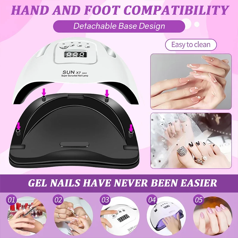 DianaBeauty UV LED Nail Lamp 180W Manicure Lamp for Curing All Nail Gel 57 LEDs Quick-drying Nail Dryer with4 Timers Nail Art