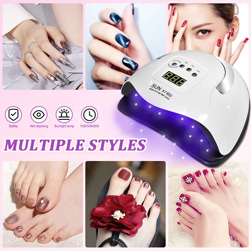 DianaBeauty UV LED Nail Lamp 180W Manicure Lamp for Curing All Nail Gel 57 LEDs Quick-drying Nail Dryer with4 Timers Nail Art