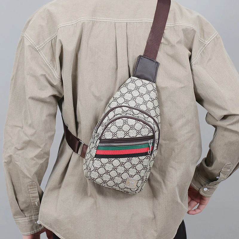 Men's Multifunction Messenger Bag Shoulder Cloth Chest Bags Crossbody Casual Handbag with Earphone Hole