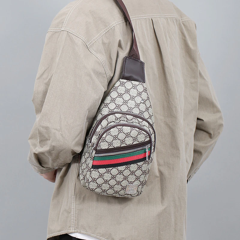 Men's Multifunction Messenger Bag Shoulder Cloth Chest Bags Crossbody Casual Handbag with Earphone Hole
