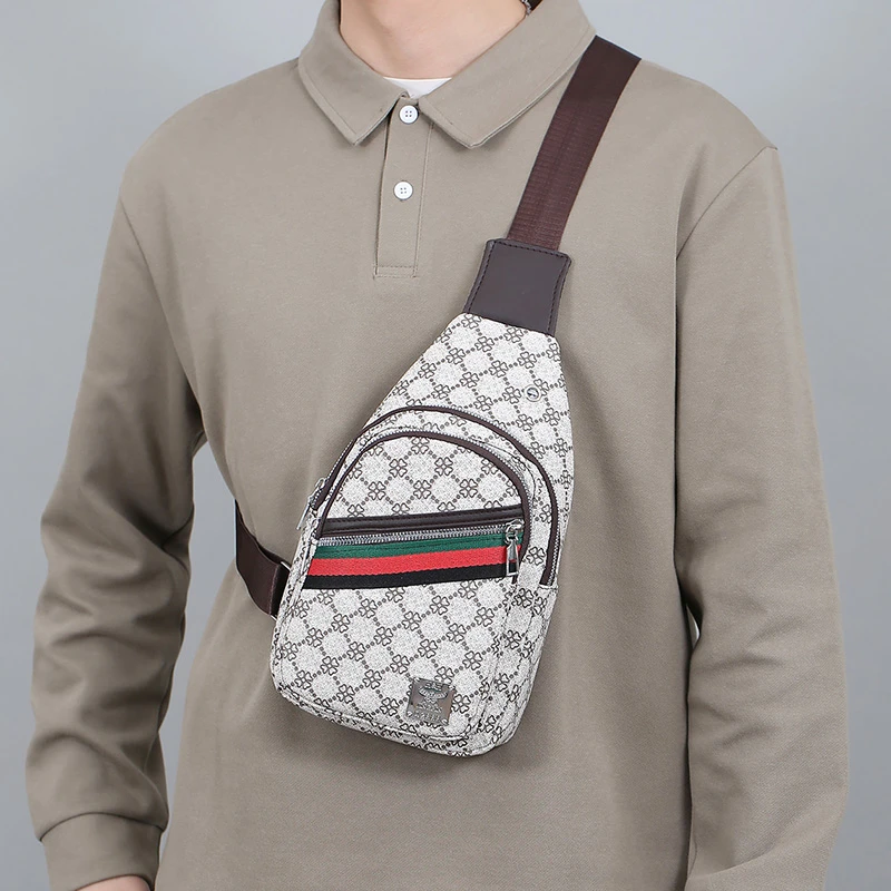 Men's Multifunction Messenger Bag Shoulder Cloth Chest Bags Crossbody Casual Handbag with Earphone Hole