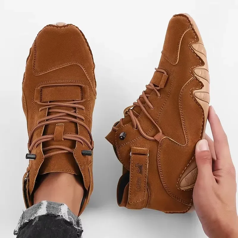 New 2025 Men's Retro Design Sports Shoes Men's Outdoor Casual Leather Breathable Comfortable Summer Hot Selling Flat Ankle Boots