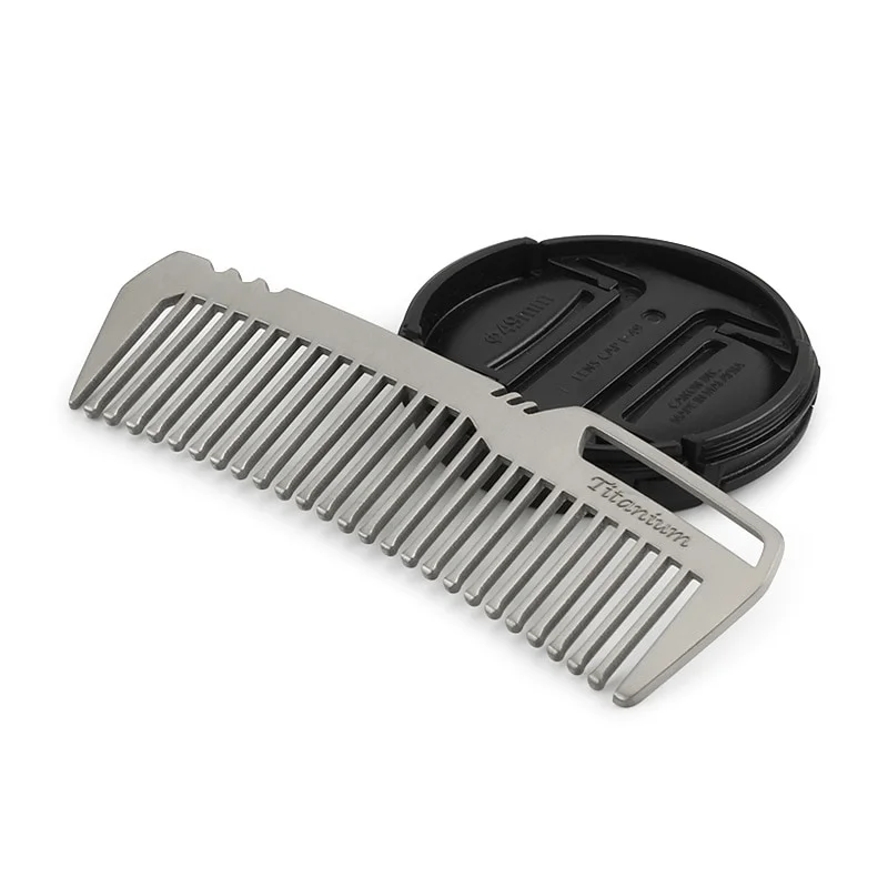 1/2Pcs Mini Portable Titanium Alloy Hair Comb EDC Super Light Titanium Comb for Outdoor Small Accessories Barber Accessories
