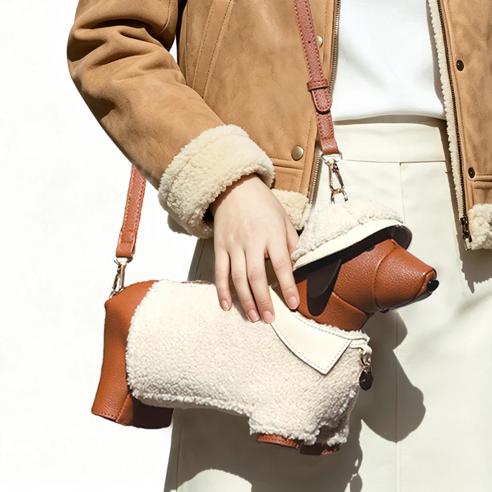 Purses and handbags For Women Designer Leather crossbody shoulder bag Purse Cute dog shape Evening Party bag Women's bag