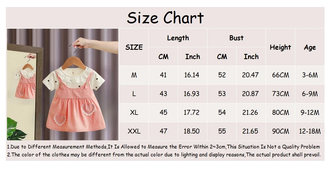 Girl Kid's Dress Summer Two Heart-Shaped Printed Casual Girls' Dress Sweet Baby Girl Clothes