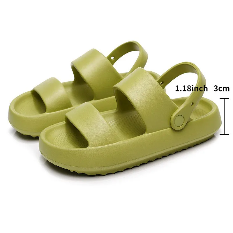 Smile Pop Summer Women Home Slippers With Snaps Outdoor Breathable Casual Sandals Women Non-slip Platform Beach Shoes Women