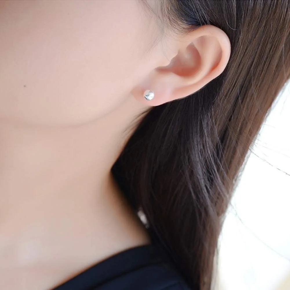 925 Sterling Silver Stud Earrings for Women Sterling Silver Earrings Multiple Piercings 5 Pairs Earrings Set 2mm 3mm 4mm 5mm 6mm
