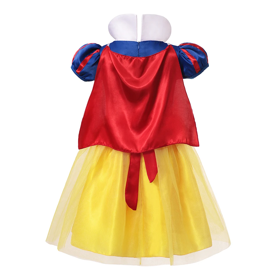 Kids Clothing 2PCS Set Dress+Cloak Snow White Princess Costume Halloween Carnival Cosplay Party Girls Dresses Birthday Party