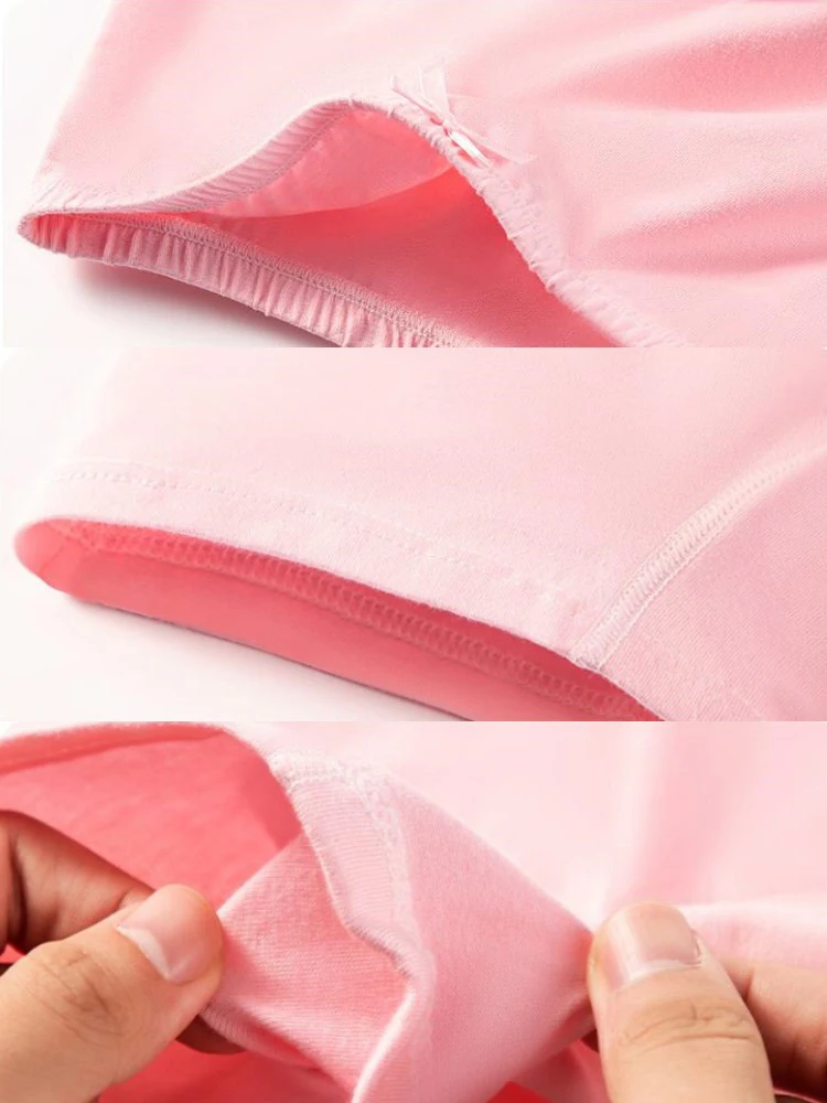 Kids Girls Panties 4 Pcs Soft Cotton Breathable Safety Pants Solid Color Underpants Four Seasons Fashion Leggings For 2-13 Years
