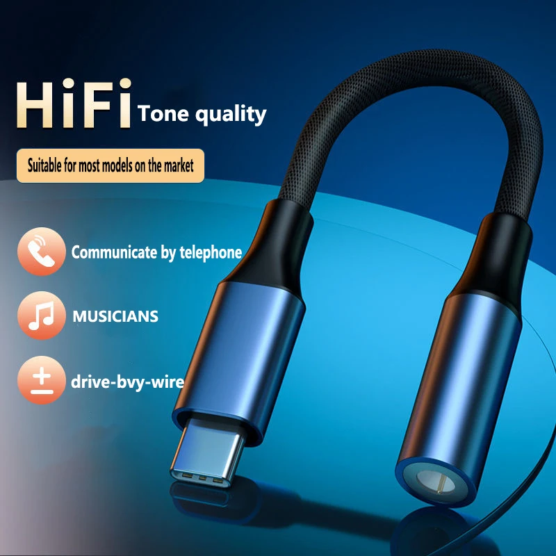 USB C 3.5 Jack Audio Cable USB C To 3 5 MM Jack Aux Adapter Phone Accessories Cabo Adaptador USB Tipo C USB C Adapter HeadPhone